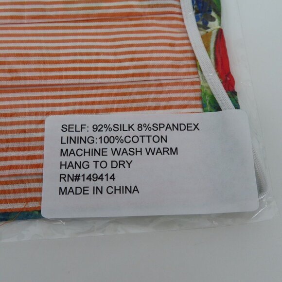 Johnny Was Adult One Size OSFM Silk Charmeuse Multicolor Floral Face Masks NEW - Picture 7 of 8